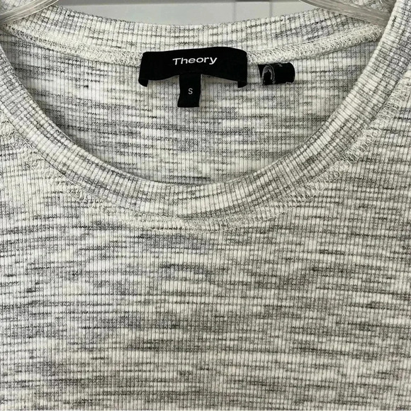 Theory TShirt Mini Dress Cherry B3 Sterling Grey Short Sleeves - Picture 3 of 6